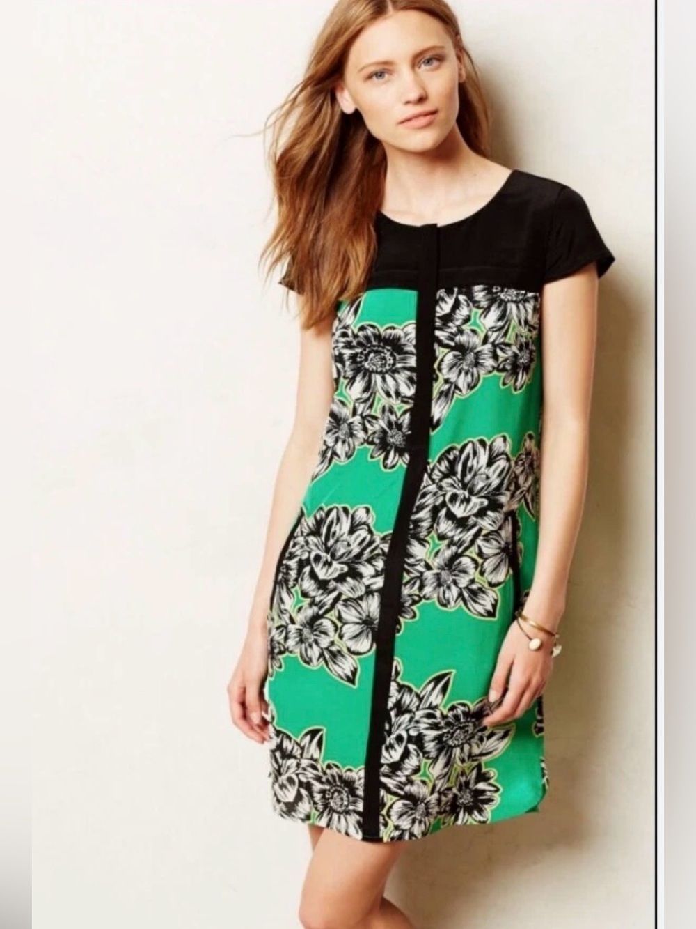 Anthropologie Maeve Ayame Floral Silk Shift Dress Size 8